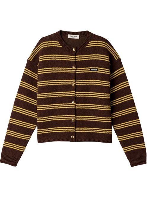 Cardigan a righe MIU MIU | MMF8996300F0324